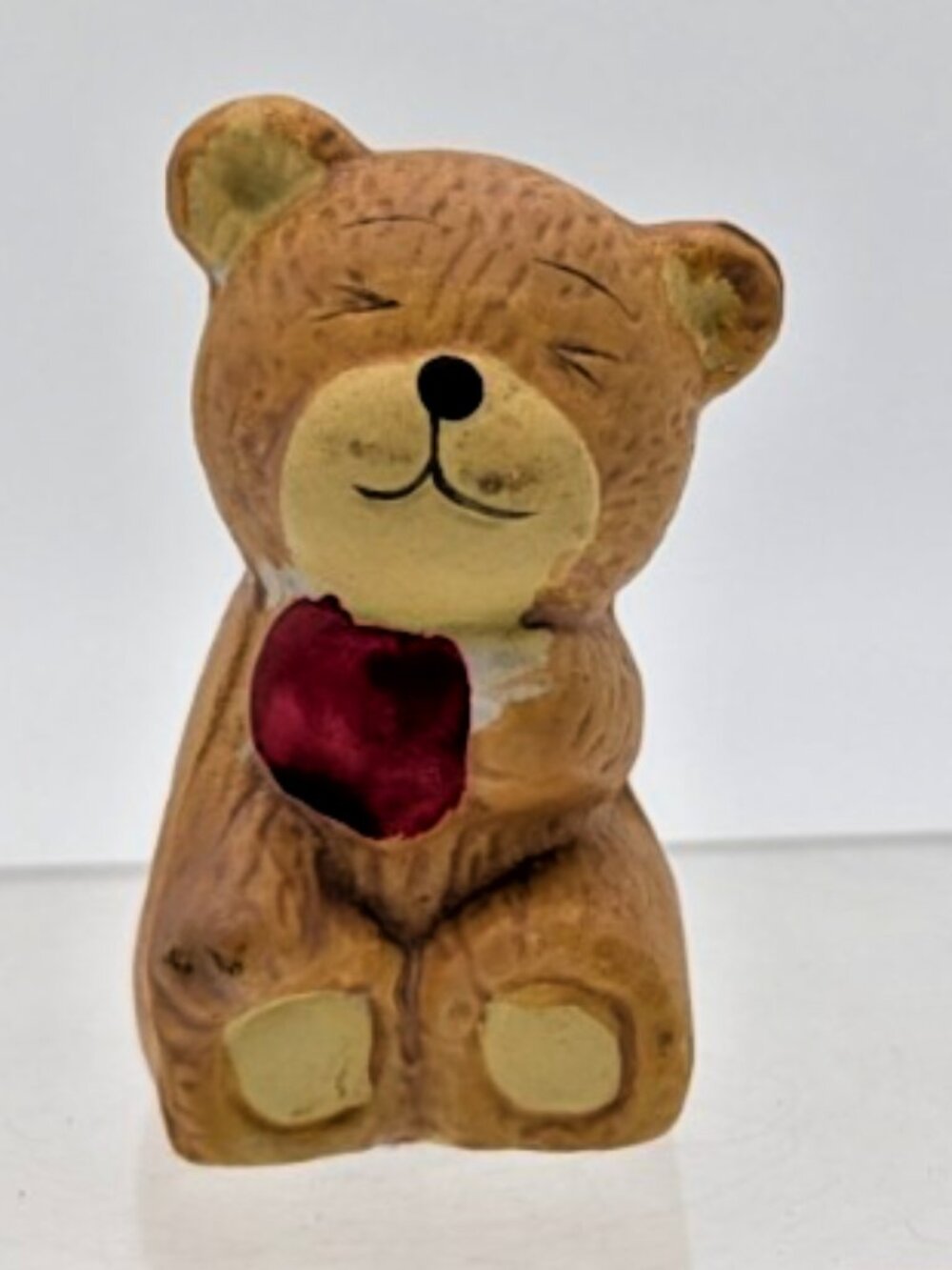 Unbranded Ceramic Bear Holding A Heart Figurine